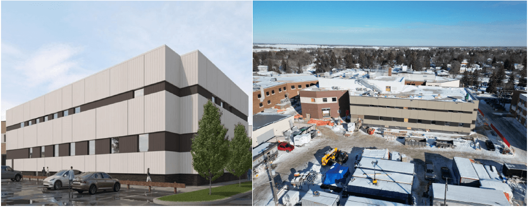 Bethesda Regional Health Centre west side rendering and progress photo