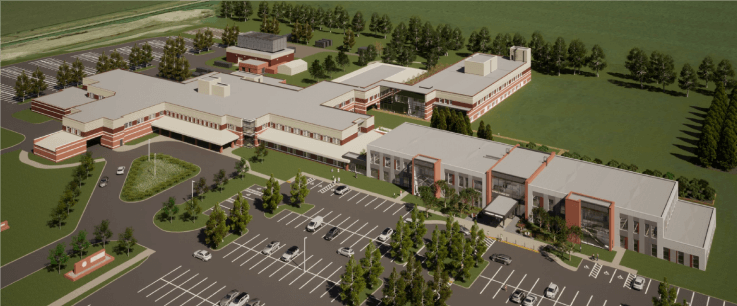 Boundary Trails Health Centre rendering aerial view