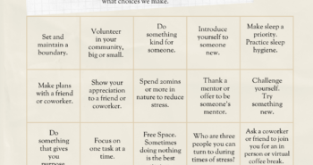 mental health bingo card