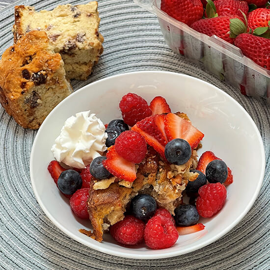 Zero Waste Banana Bread-Pudding