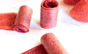 strawberries and fruit rollup