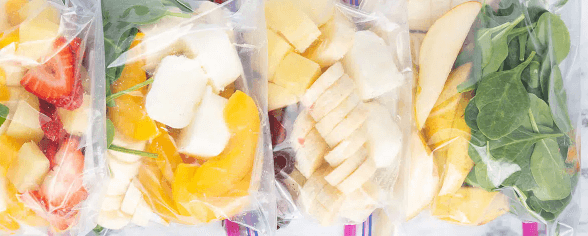 smoothie packs with fruits and vegetables